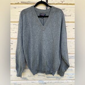 Dillards Roundtree & Yorke 100% Double Ply Cashmere Pulliver V Neck Sweater New